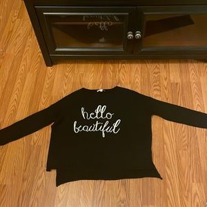 “Hello Beautiful” Black Sweater
